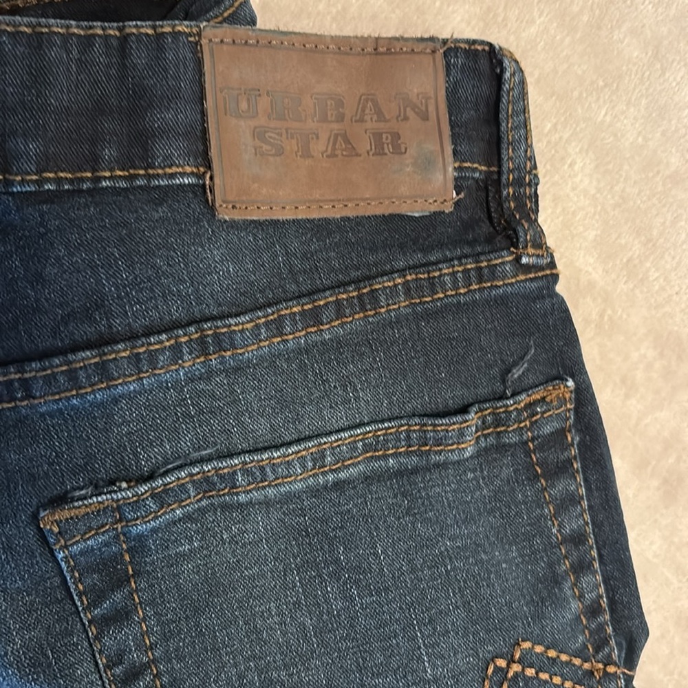 Urban Star Mens Jeans Relaxed Fit 34/30 34 30 dark wash distressed denim - Picture 6 of 8